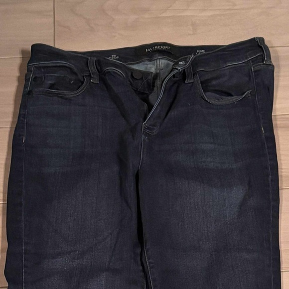 Liverpool Women's Dark Blue Cropped Jeans size petite 14 / length 32in - Picture 3 of 7